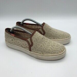 Keds Double Decker Crocheted Slip-On Sneaker Women's size 7.5 Cream Loafer Shoes